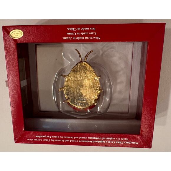 New in Box Timex Waterbury Clock Co Ladybug Desk Clock Sealed 2.5" - Picture 3 of 4